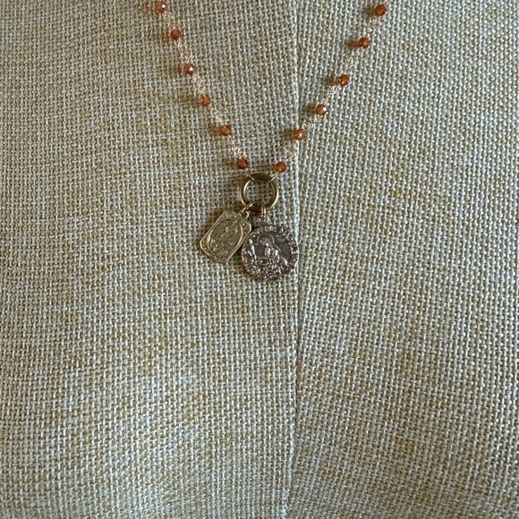 New🌟Serefina-Elegant Beaded Necklace with Bronze Charms - Picture 2 of 5